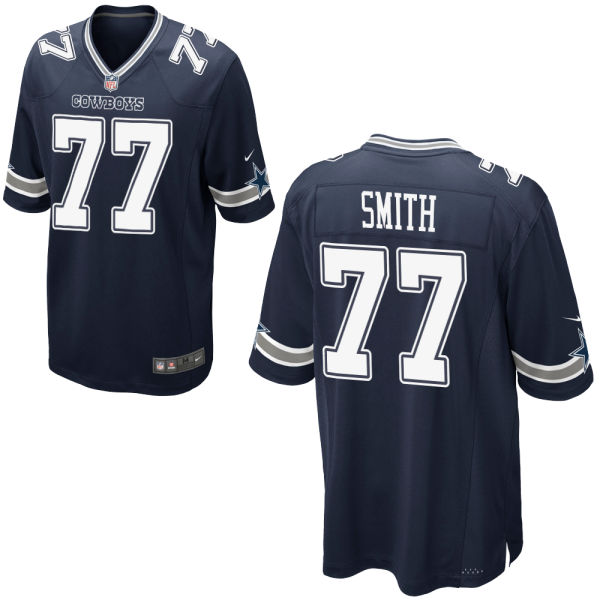 Youth Dallas Cowboys #77 Tyron Smith Navy Blue Game Jersey