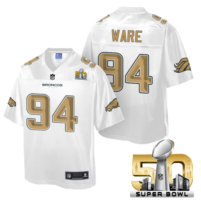 Youth Denver Broncos #94 DeMarcus Ware White 2016 Super Bowl 50 Pro Line Fashion Jersey