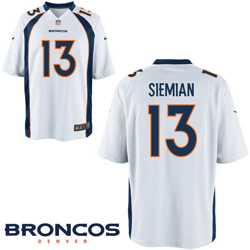 NFL Preseason Game Youth Denver Broncos #13 Trevor Siemian White Game Jersey