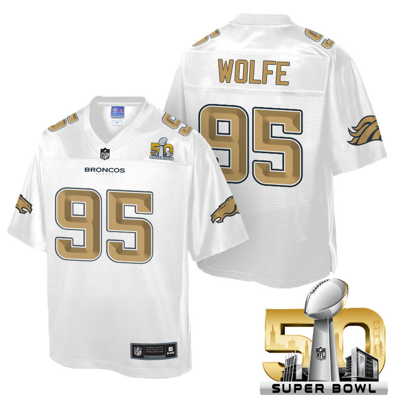 Youth Denver Broncos #95 Derek Wolfe White 2016 Super Bowl 50 Pro Line Fashion Jersey