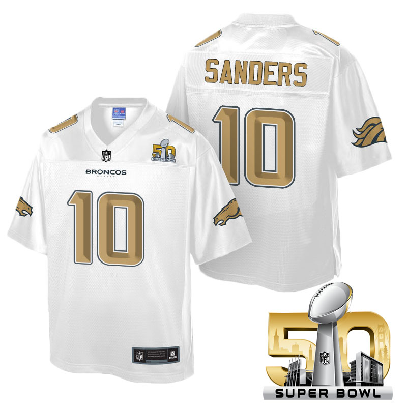 Youth Denver Broncos #10 Emmanuel Sanders White 2016 Super Bowl 50 Pro Line Fashion Jersey