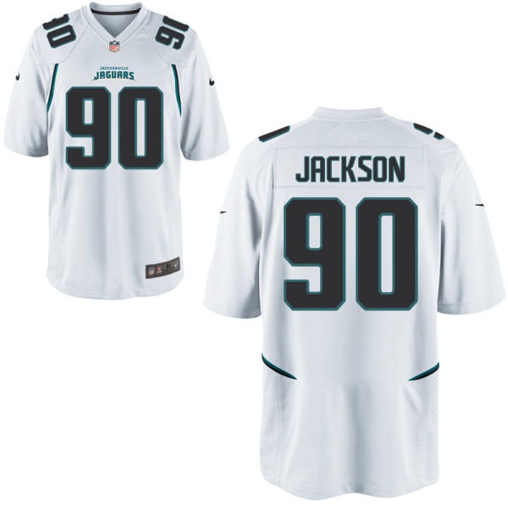 Youth Jacksonville Jaguars #90 Malik Jackson White Historic Logo Game Jersey