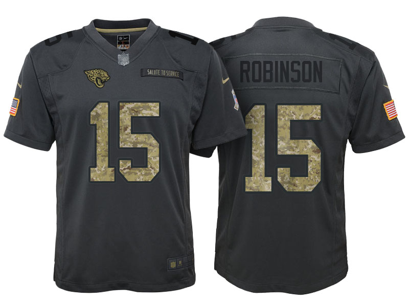 Youth Jacksonville Jaguars #15 Allen Robinson Camo Anthracite 2016 Salute to Service Game Jersey