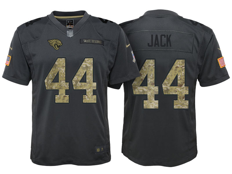 Youth Jacksonville Jaguars #44 Myles Jack Camo Anthracite 2016 Salute to Service Game Jersey