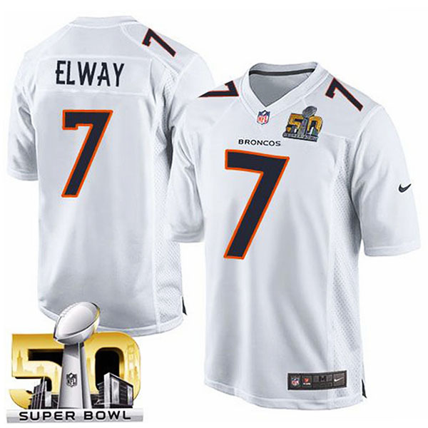 Youth Denver Broncos #7 John Elway White Super Bowl 50 Game Event Jersey