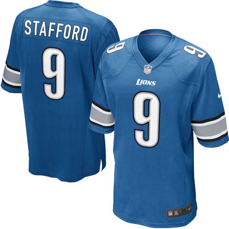 Youth Detroit Lions #9 Matthew Stafford Light Blue Game Jersey