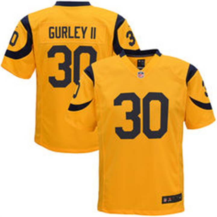 Youth Los Angeles Rams #30 Todd Gurley II Yellow Throwback Jersey