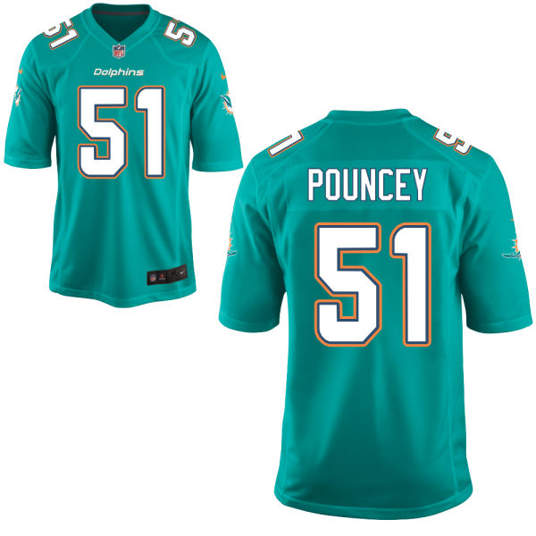 Youth Miami Dolphins #51 Mike Pouncey Aqua Game Jersey