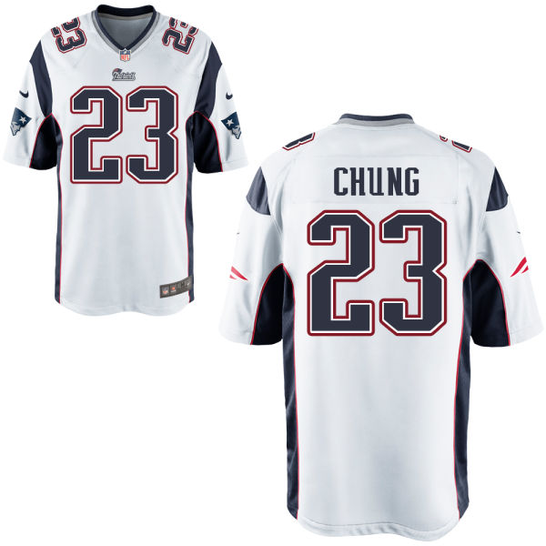 Youth New England Patriots #23 Patrick Chung White Game Jersey