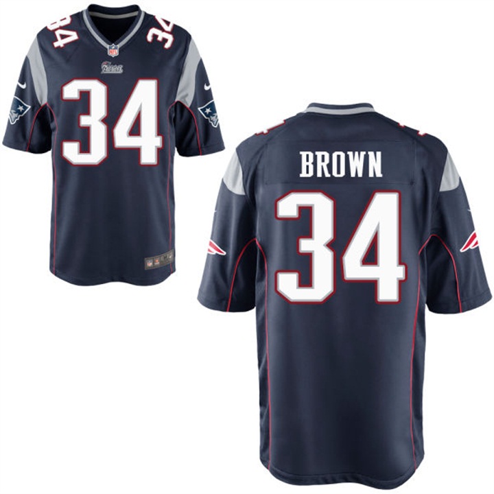 Youth New England Patriots #34 Donald Brown Navy Game Jersey