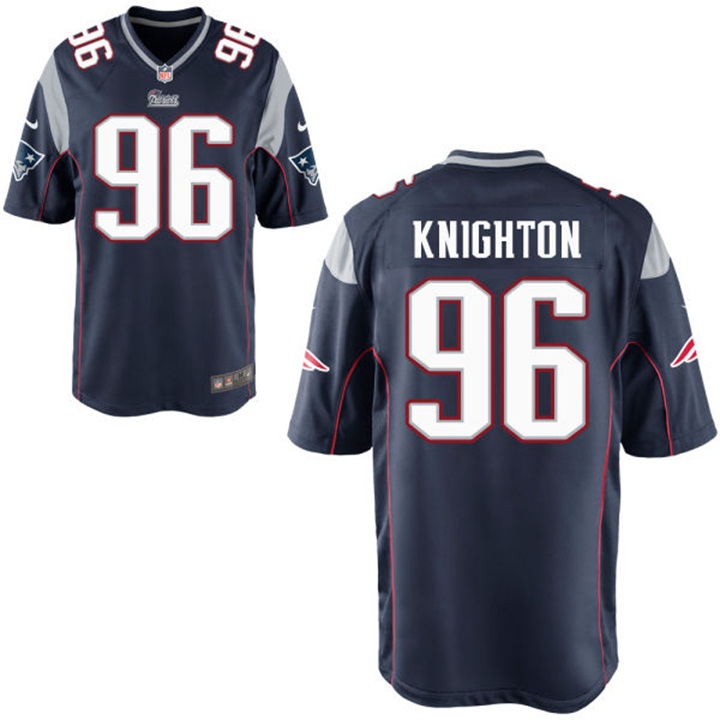 Youth New England Patriots #96 Terrance Knighton Navy Game Jersey