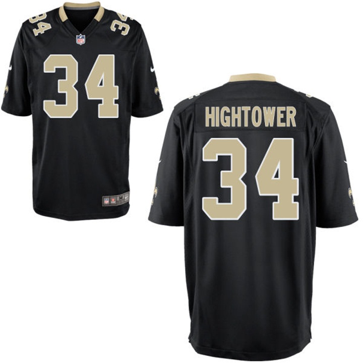 Youth New Orleans Saints #34 Tim Hightower Black Game Jersey