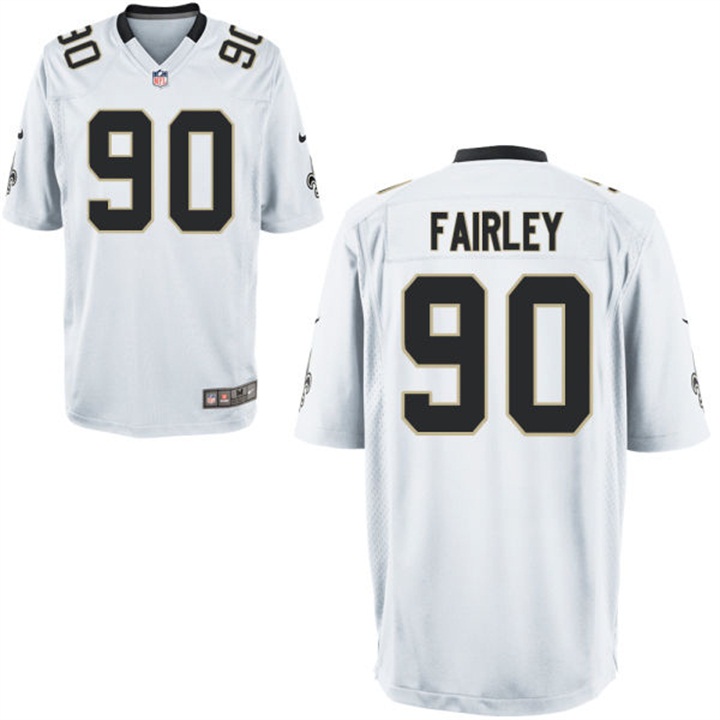 Youth New Orleans Saints #90 Nick Fairley White Game Jersey