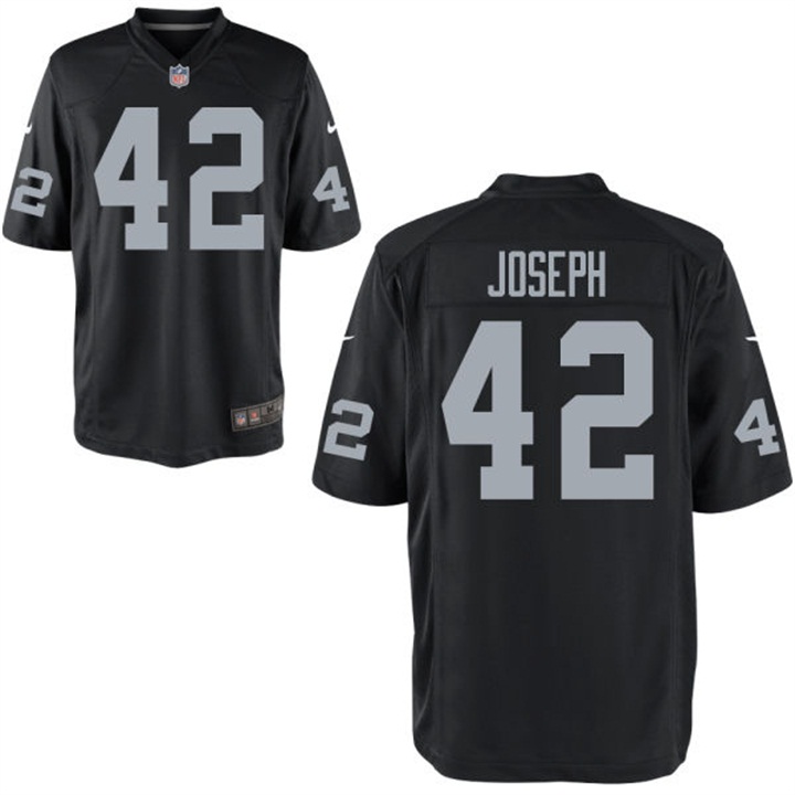 Youth Oakland Raiders #42 Karl Joseph Black Game Jersey