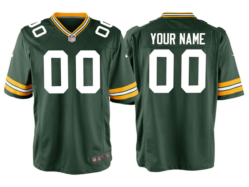 Youth Green Bay Packers Green Custom Game Jersey