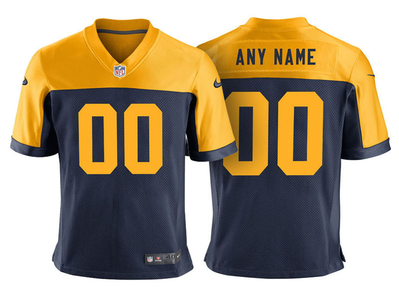 Youth Green Bay Packers Navy Custom Game Jersey