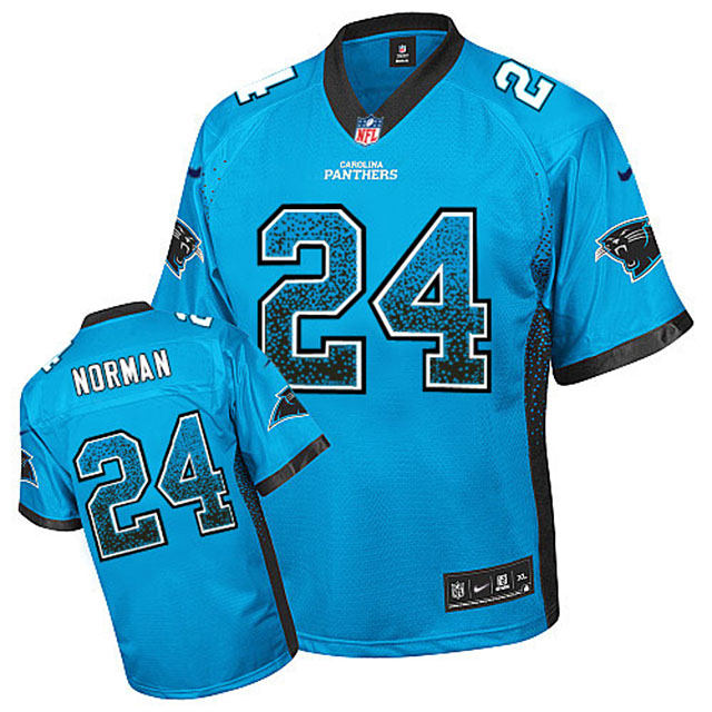 Youth Carolina Panthers #24 Josh Norman Blue Drift Fashion Jersey