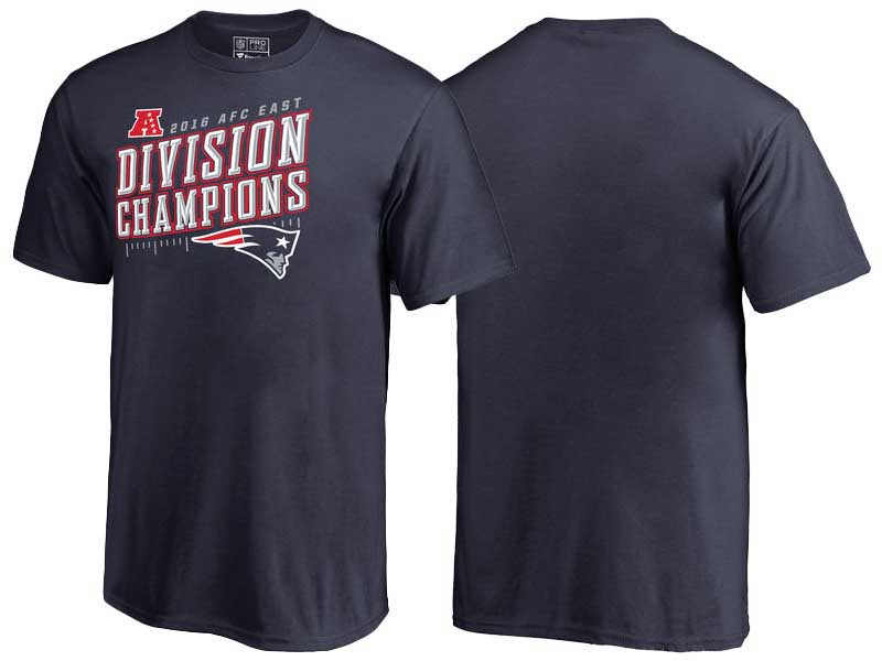 Youth 2016 AFC East Division Champions New England Patriots Navy Inches T-Shirt