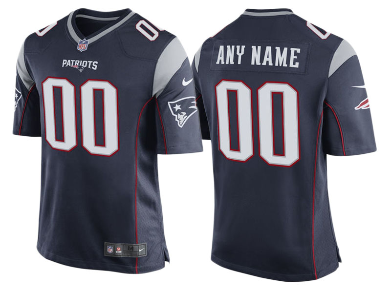 Youth New England Patriots Navy Custom Game Jersey