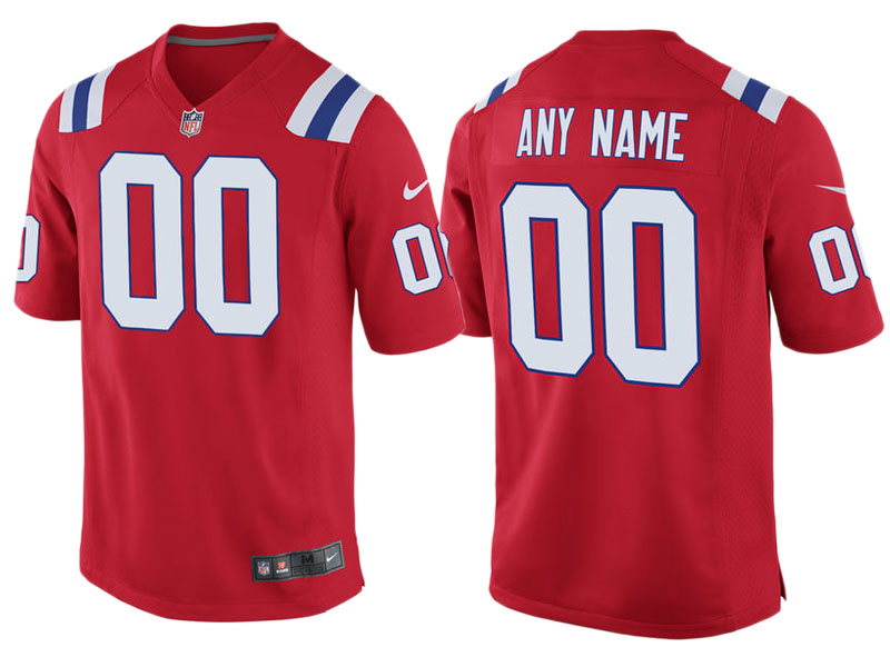 Youth New England Patriots Red Custom Throwback Game Jersey