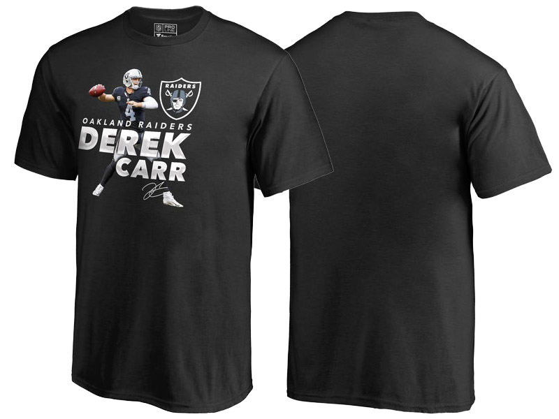 Youth Oakland Raiders Derek Carr Black Name & Number T-Shirt