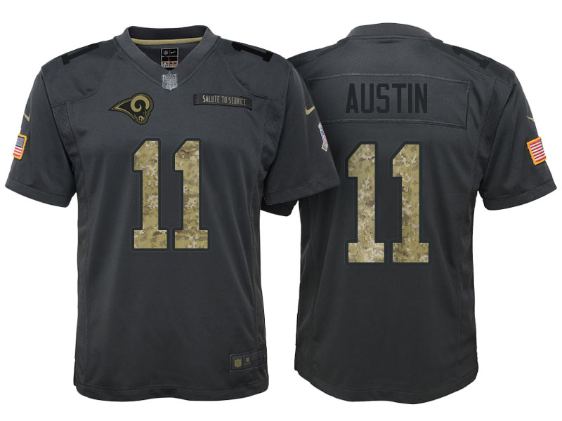 Youth Los Angeles Rams #11 Tavon Austin Camo Anthracite 2016 Salute to Service Game Jersey