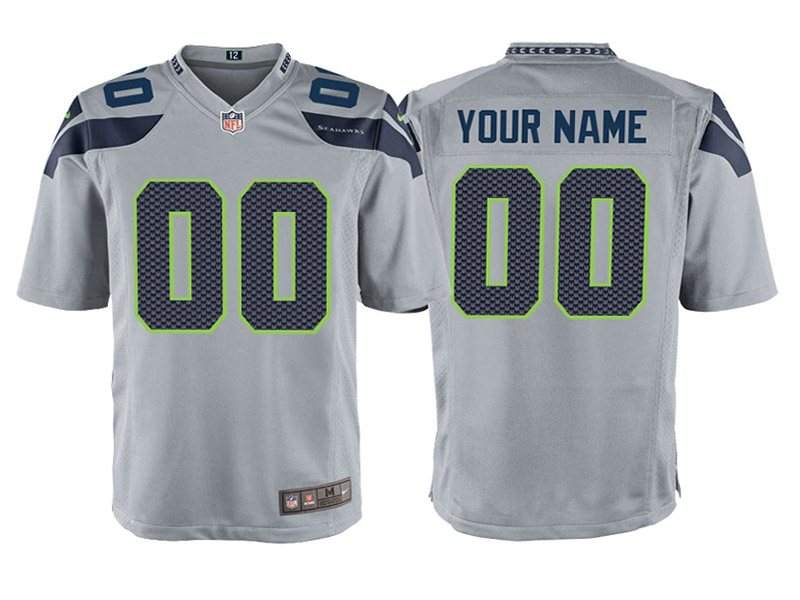 Youth Seattle Seahawks Gray Custom Game Jersey