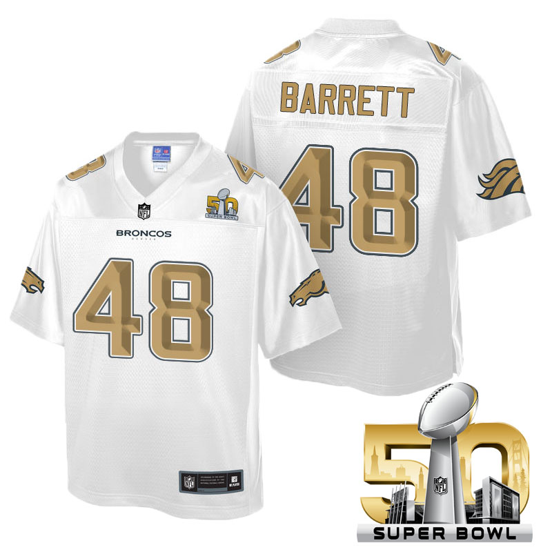 Youth Denver Broncos #48 Shaquil Barrett White 2016 Super Bowl 50 Pro Line Fashion Jersey