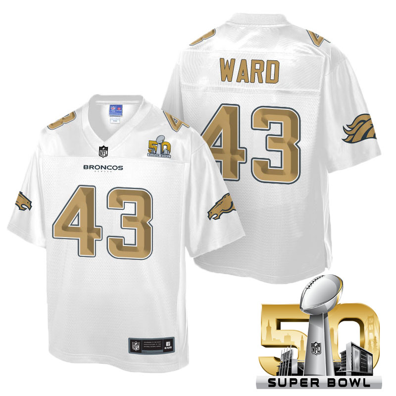 Youth Denver Broncos #43 T.J. Ward White 2016 Super Bowl 50 Pro Line Fashion Jersey