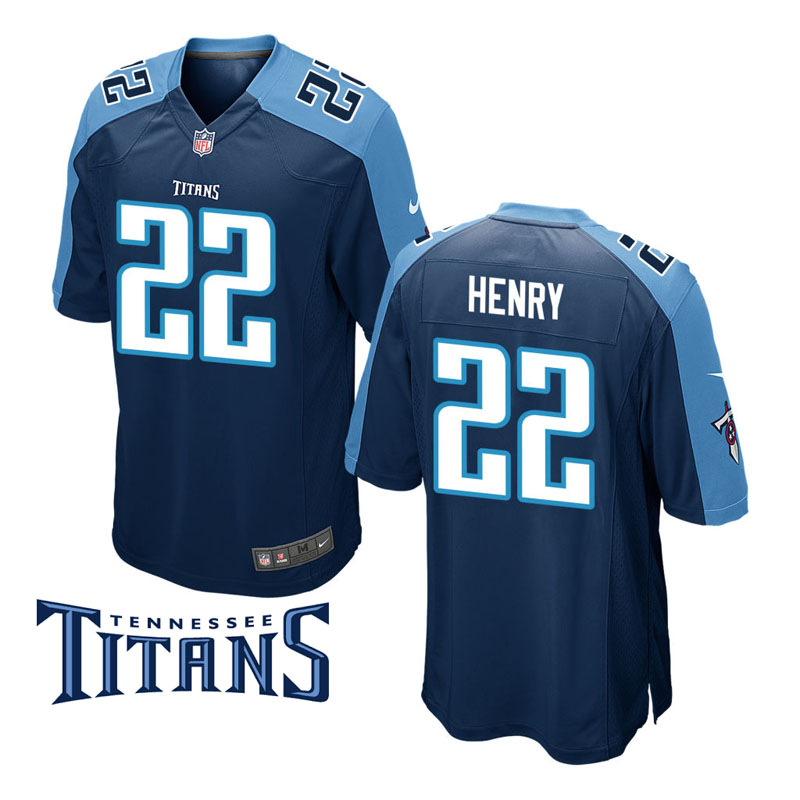 Youth Tennessee Titans #22 Derrick Henry Navy Game Jersey