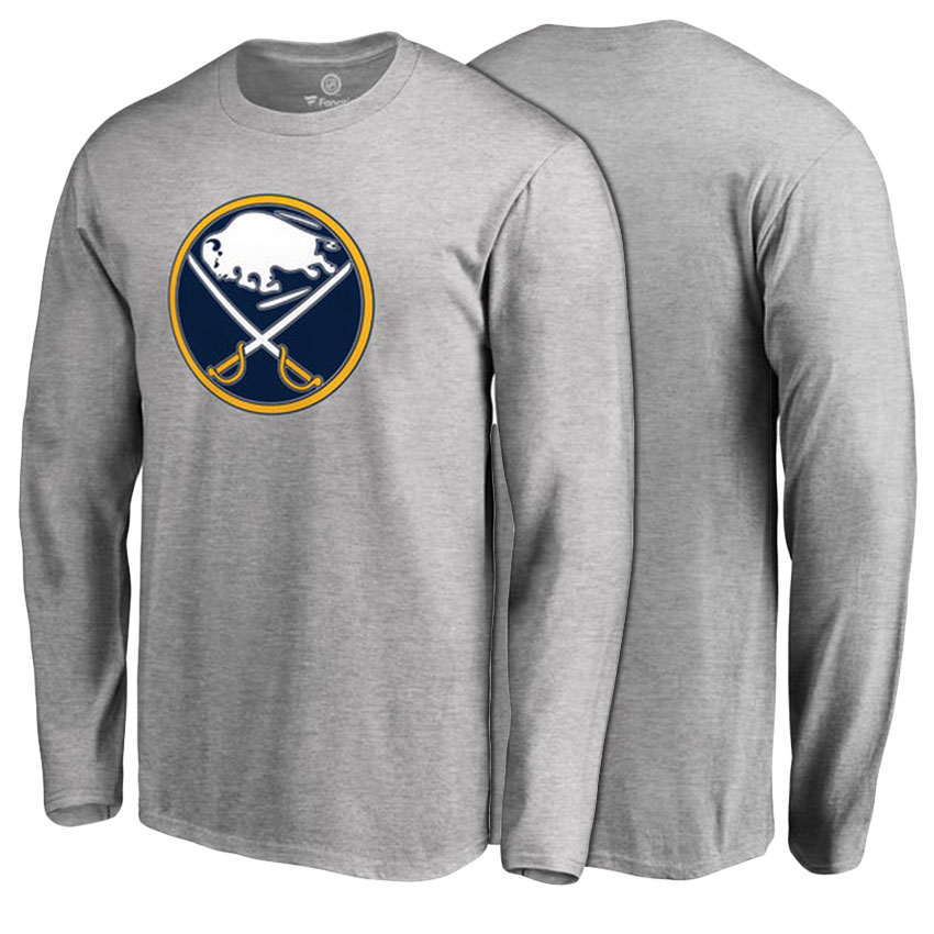 Buffalo Sabres Ash Primary Logo Long Sleeve T-shirt