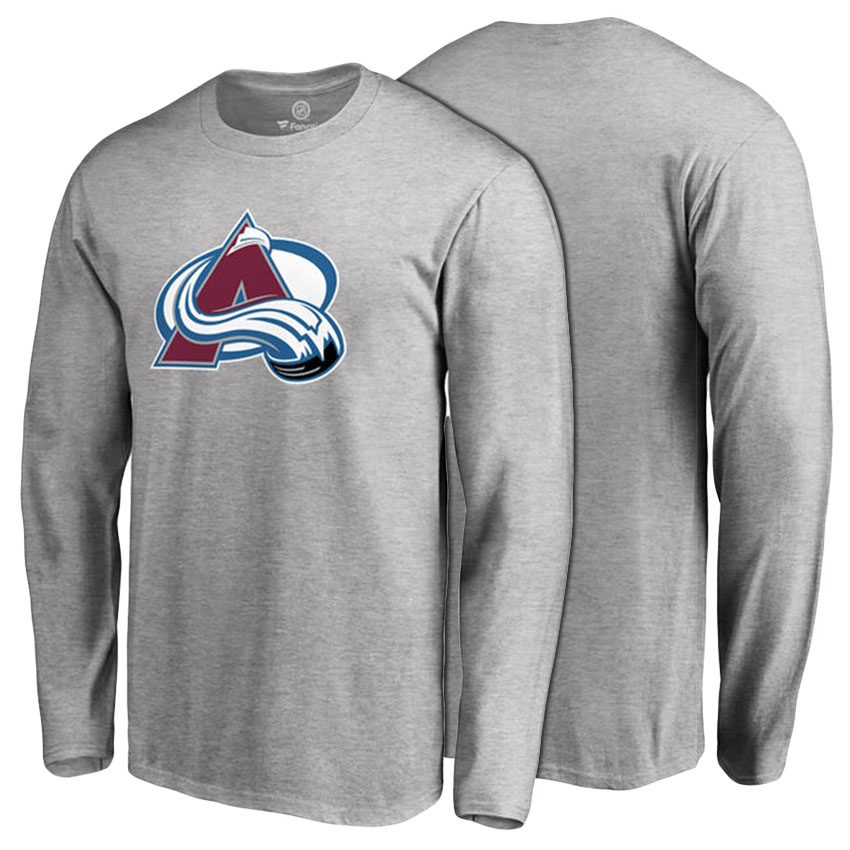 Colorado Avalanche Ash Primary Logo Long Sleeve T-shirt