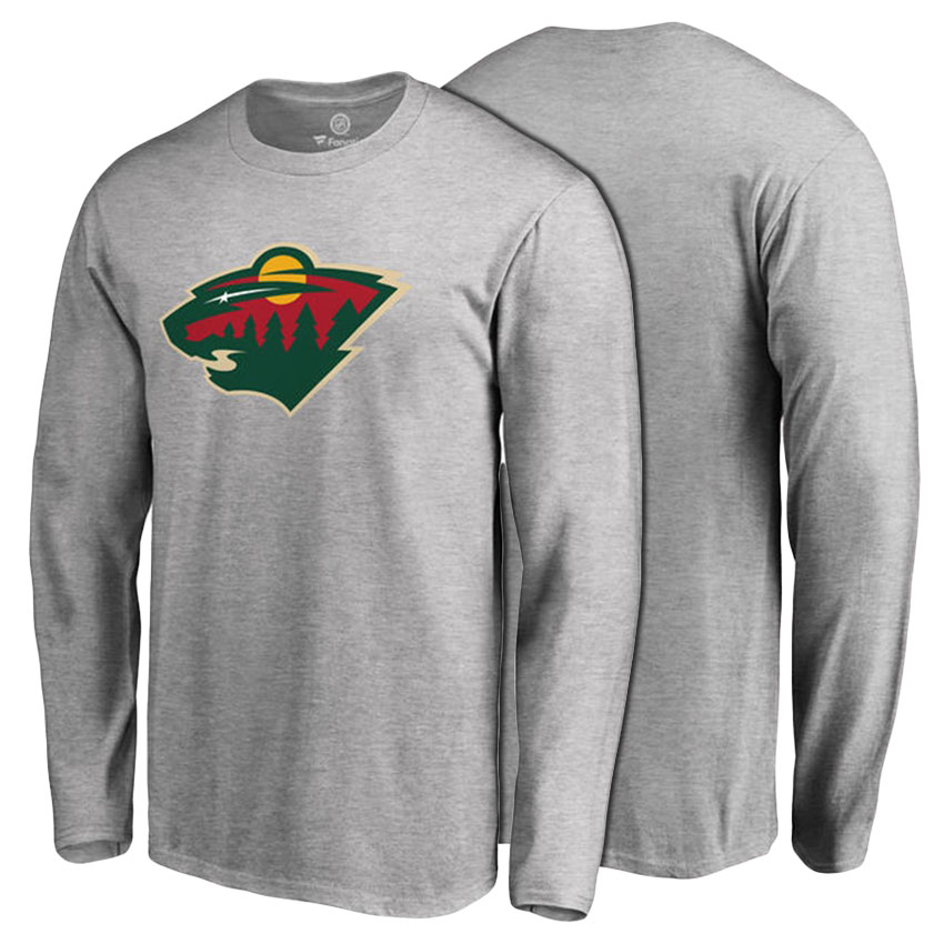 Minnesota Wild Ash Primary Logo Long Sleeve T-shirt