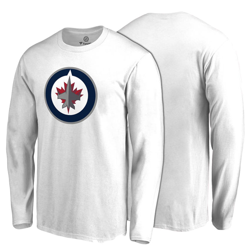 Winnipeg Jets White Primary Logo Long Sleeve T-shirt