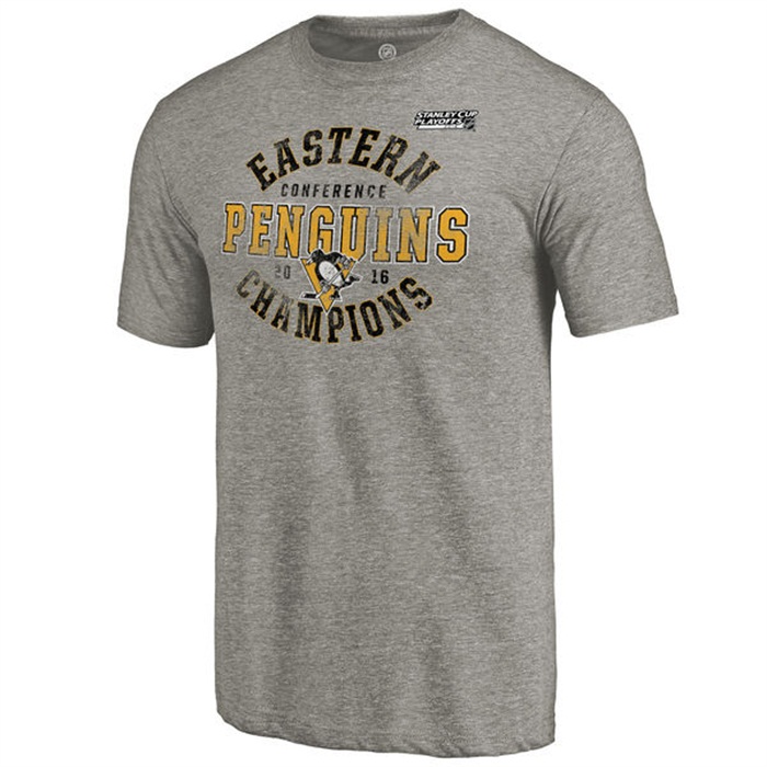 2016 Eastern Conference Champions Pittsburgh Penguins Breakaway Tri-Blend Gray T-Shirt