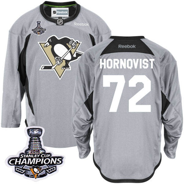 Pittsburgh Penguins #72 Patric Hornqvist 2016 Stanley Cup Champions Finals Gray Practice Jersey