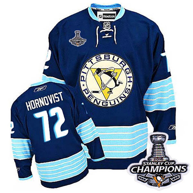 Pittsburgh Penguins #72 Patric Hornqvist 2016 Stanley Cup Champions Finals Navy Blue Premier Jersey