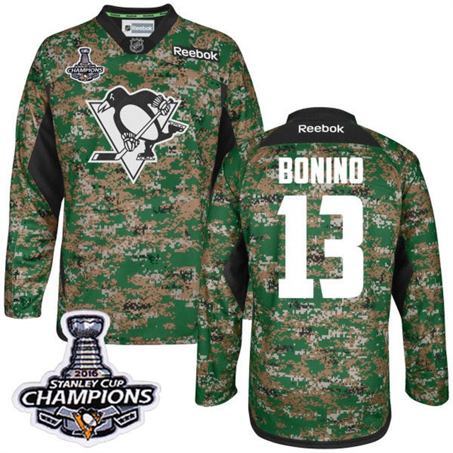 Penguins #13 Nick Bonino 2016 Stanley Cup Champions Digital Camo Veteran's Day Practice Jersey