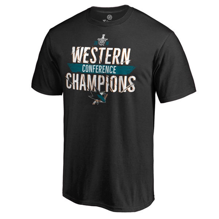 2016 Western Conference Champions San Jose Sharks Breakaway Black T-Shirt