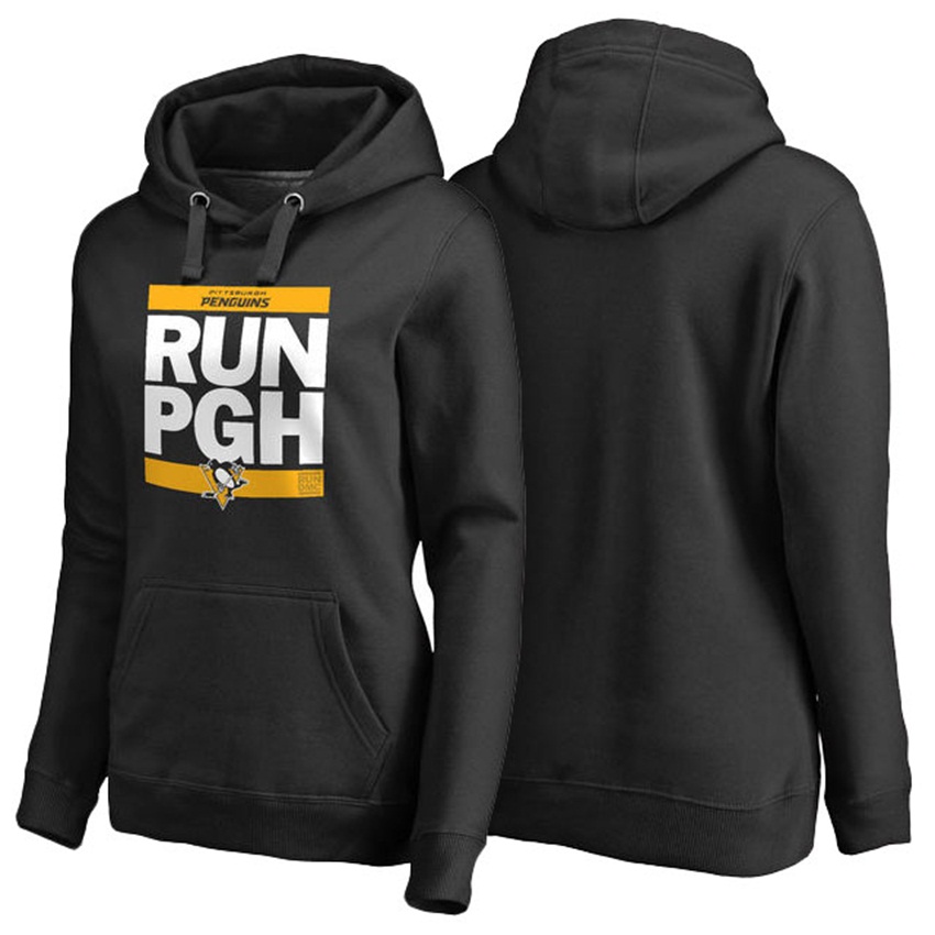 NHL Pittsburgh  Penguins Black Pullover RUN-CTY Hoodie