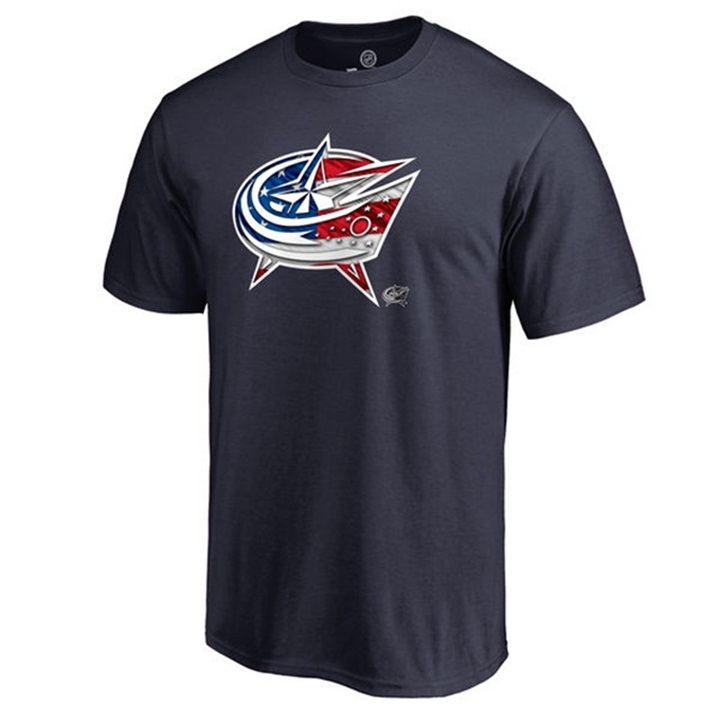 Columbus Blue Jackets Banner Wave Navy T-Shirt