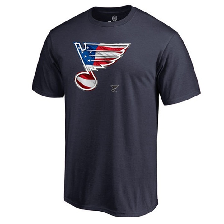 St. Louis Blues Banner Wave Navy T-Shirt