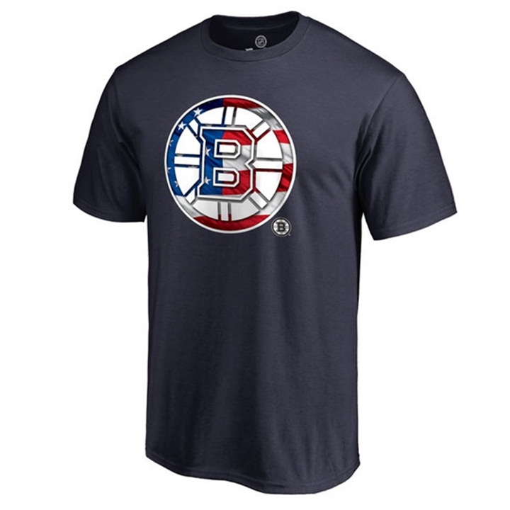 Boston Bruins Banner Wave Navy T-Shirt