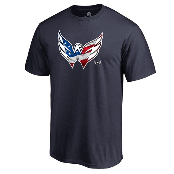 Washington Capitals Banner Wave Navy T-Shirt