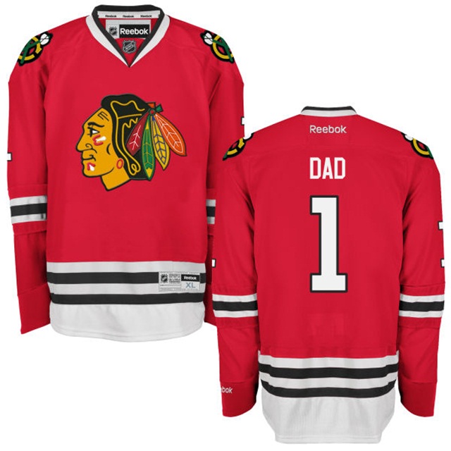 Gift for Dad Chicago Blackhawks Red Number One Dad Jersey