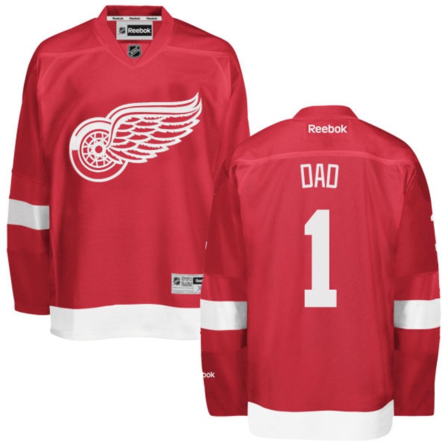 Gift for Dad Detroit Red Wings Red Number One Dad Jersey