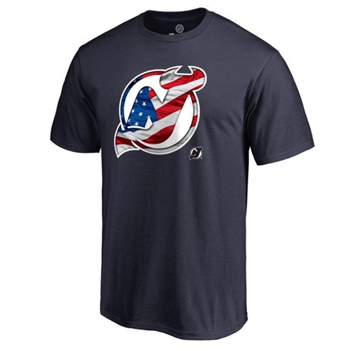 New Jersey Devils Banner Wave Navy T-Shirt