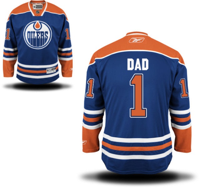 Gift for Dad Edmonton Oilers Royal Blue Number One Dad Jersey