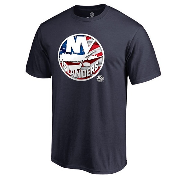 New York Islanders Banner Wave Navy T-Shirt