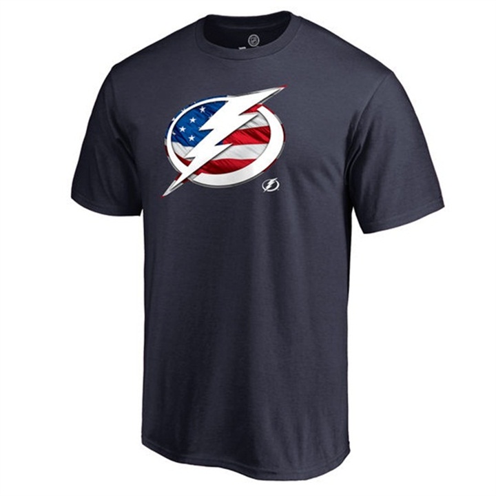 Tampa Bay Lightning Banner Wave Navy T-Shirt